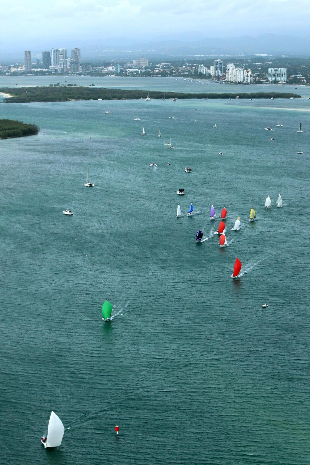 The inshore fleet racing away from Southport © Julie Geldard http://www.vidpicpro.com